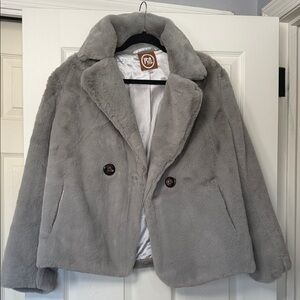 Gray Faux Fur Jacket